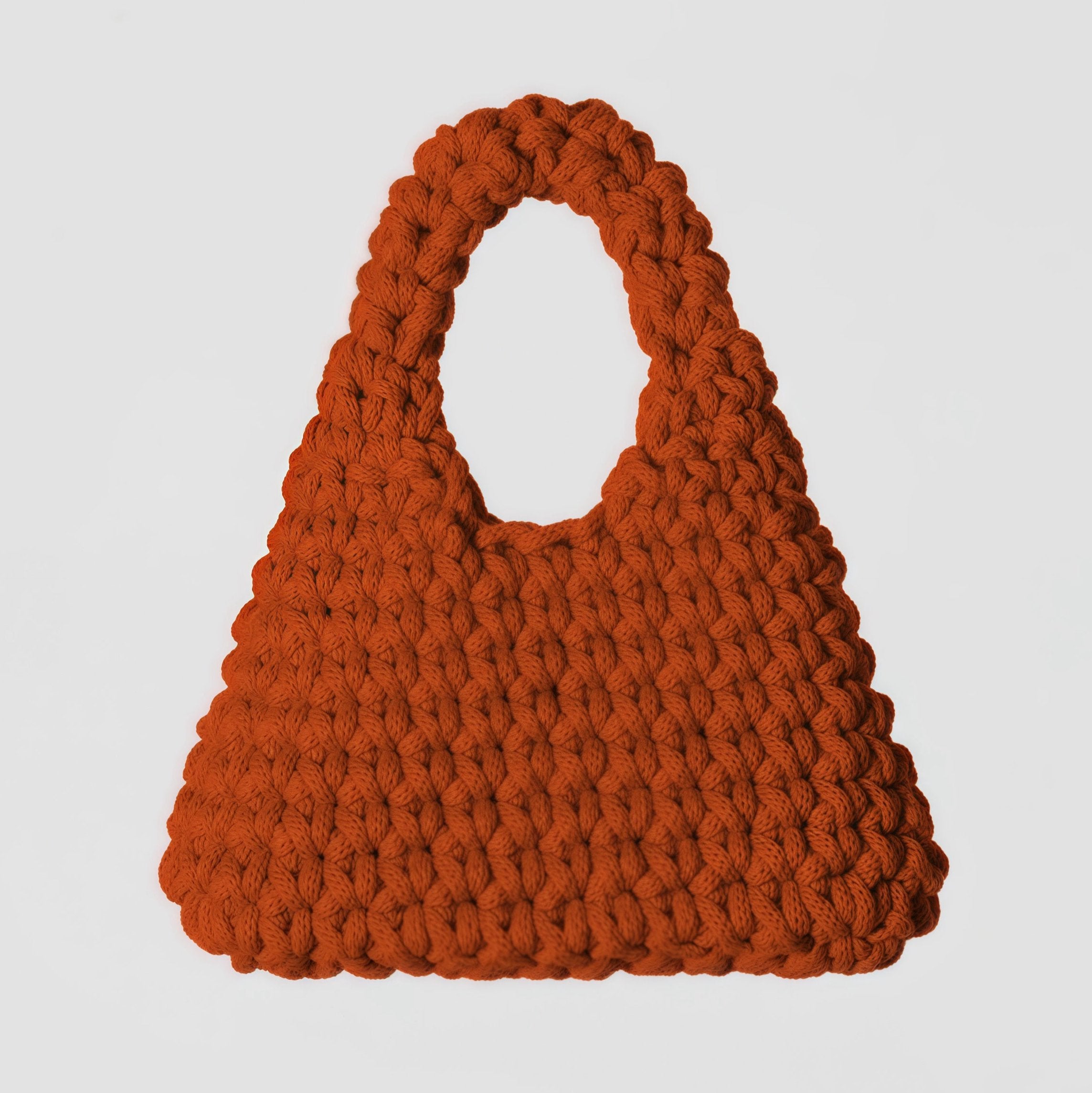 DIANNA premium handcrafted handbag in pure terracotta, a perfect blend of sustainable elegance and bespoke craftsmanship.