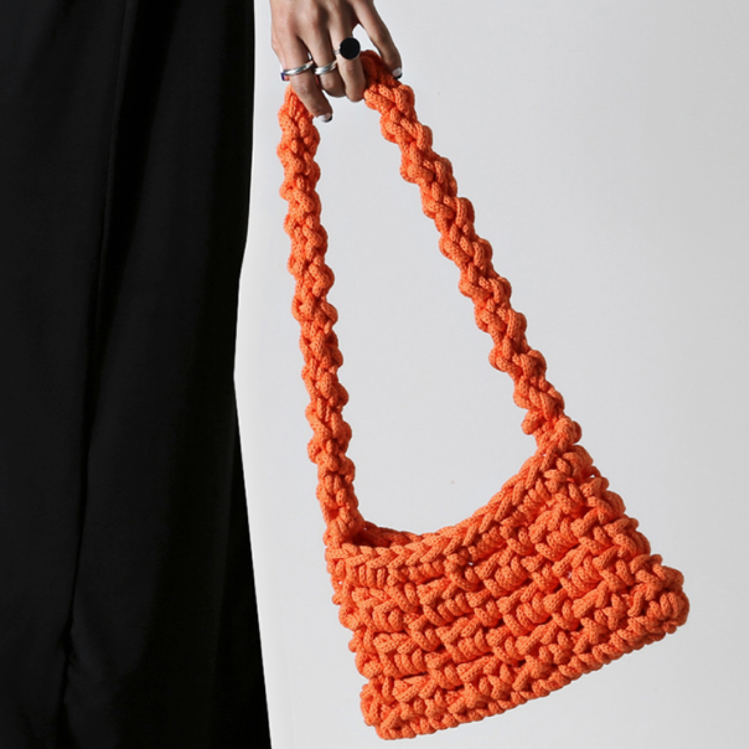 ELLA handcrafted shoulder bag in terracotta, designed for timeless sophistication and eco-conscious fashion lovers.