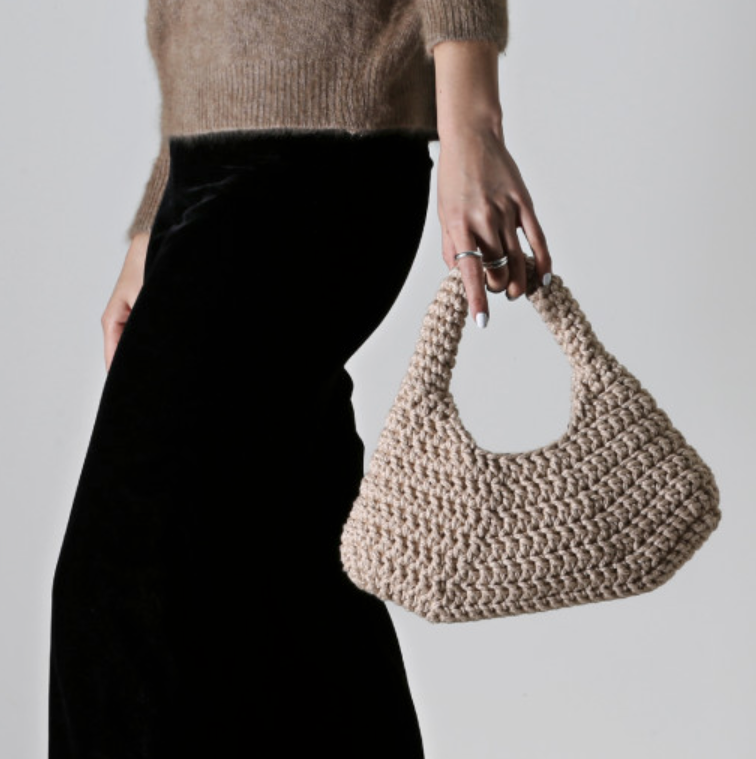 ETTA handcrafted luxury shoulder bag in classic sand designed for timeless elegance and eco-conscious fashion lovers.